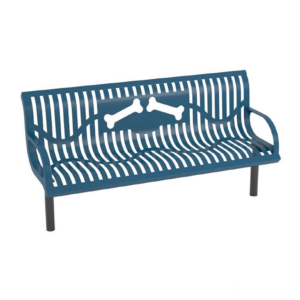 B6WBCLASSWINGLP-BNS - 6 Ft. Classic Wingline Bones Design Dog Park Bench - Inground