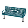 B6WBCLASSWINGLP-BNS - 6 Ft. Classic Wingline Bones Design Dog Park Bench - Surface Mount
