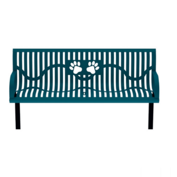B6WBCLASSWINGLP-PWS - 6 Ft. Classic Wingline Paws Design Dog Park Bench - Inground