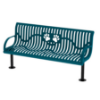 B6WBCLASSWINGLP-PWS - 6 Ft. Classic Wingline Paws Design Dog Park Bench - Surface Mount