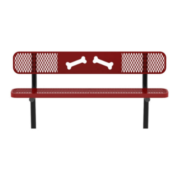 B6WBULP-BNS - 6 Ft. UltraLeisure Bones Design Dog Park Bench - Inground