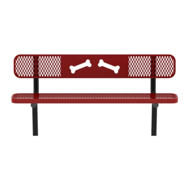 B6WBULP-BNS - 6 Ft. UltraLeisure Bones Design Dog Park Bench - Inground