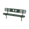 B6WBULP-PWS - 6 Ft. UltraLeisure Paws Design Dog Park Bench - Inground