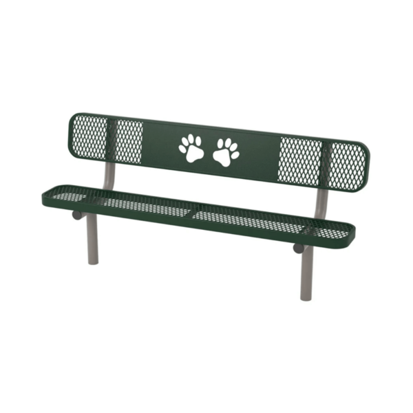 B6WBULP-PWS - 6 Ft. UltraLeisure Paws Design Dog Park Bench - Inground