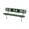 B6WBULP-PWS - 6 Ft. UltraLeisure Paws Design Dog Park Bench - Surface Mount