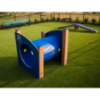 RECF0008XX - Dog Log Tunnel Dog Park Agility Equipment - Inground Mount