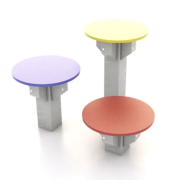 RECF0005XX - Step Up Dog Steps Outdoor Dog Park Equipment - Inground Mount 