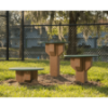RECF0005XX - Step Up Dog Steps Outdoor Dog Park Equipment - Inground Mount 