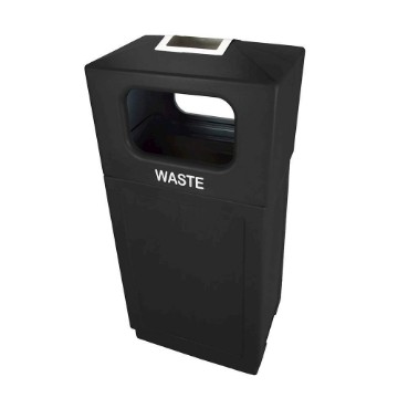 39-Gallon Ash Hooded Top Trash Can