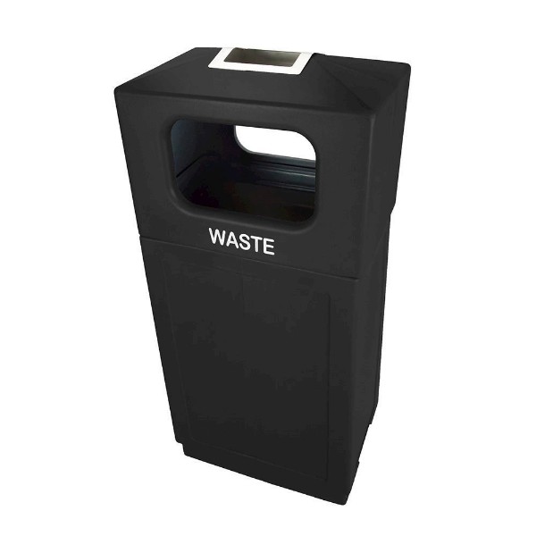 39-Gallon Ash Hooded Top Trash Can