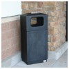 39-Gallon Ash Hooded Top Trash Can