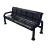 Perforated Park Bench With Steel U-Legs
