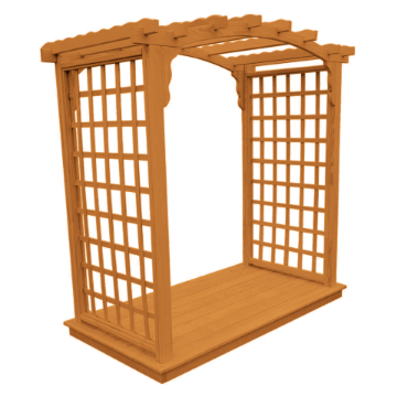 Pine Wood Arbor With Deck - Cambridge Style		