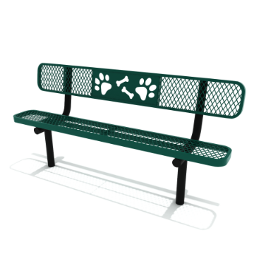PDP001 - 6 ft Dog Park Bench Dog Park Furniture - Inground Mount
