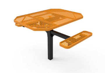Octagon-Accessible-2-Seat-Pedestal-Table-Expanded-Metal-Inground-Mount