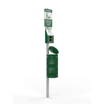 1003A-L -Dogipot All Aluminum Pet Station - Commercial Dog Park Equipment - Green