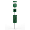 1003HP-L - Dogipot Header Pak Steel Trash Pet Station with Stainless steel Lid - Commercial Dog Park Equipment - Green