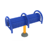 Double Station Pommel Horse Outdoor Fitness Equipment - Blue on yellow