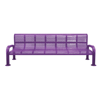 Perforated Park Bench With Steel U-Legs