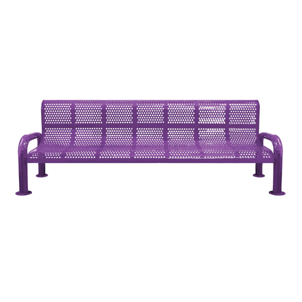 Perforated Park Bench With Steel U-Legs
