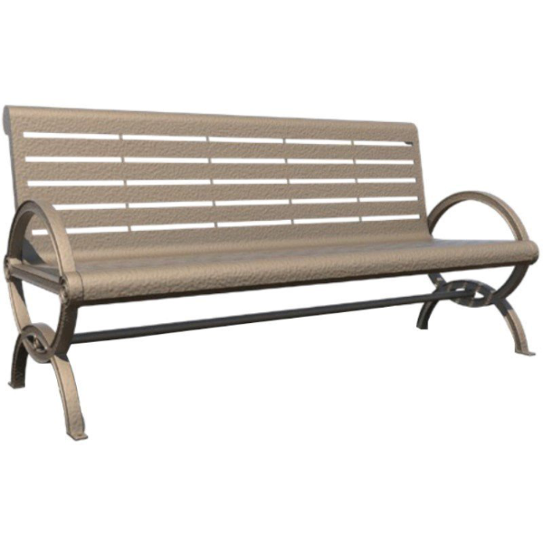 Gateway Horizontal Steel 4 Foot Bench with Cast Aluminum Frame