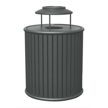 Zion 32 Gallon Powder Coated Steel Trash Receptacle with Lid