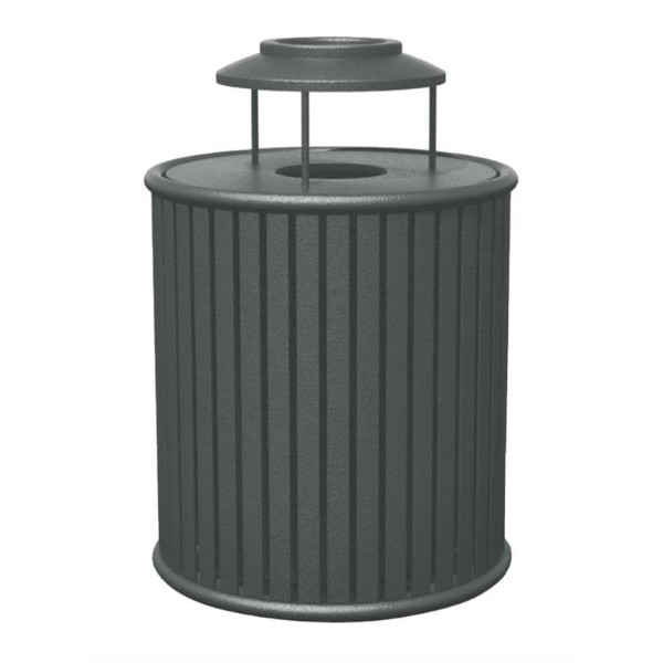 Zion 32 Gallon Powder Coated Steel Trash Receptacle with Lid